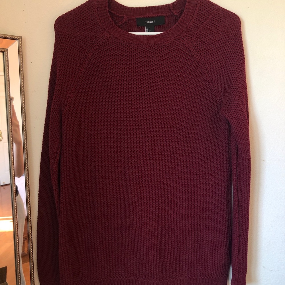 Forever 21 maroon warm oversized sweater